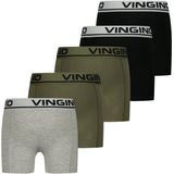 Vingino - Boxershorts - Set van 5 - Grijs/Groen/Zwart