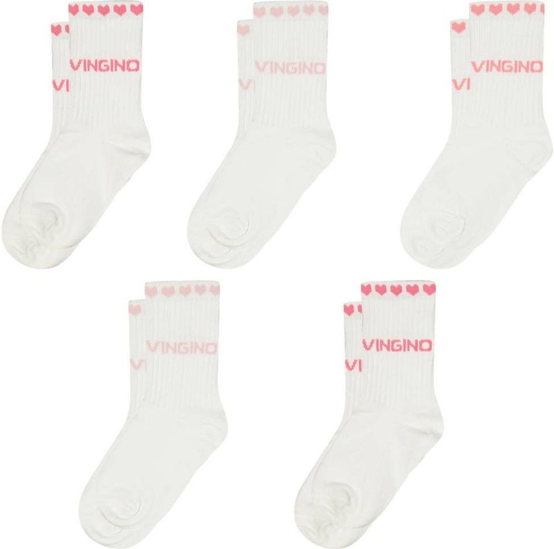 Vingino sokken - set van 5 wit/multicolor
