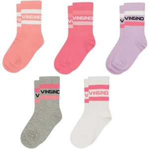 Vingino - Sportsokken - Roze - Set van 5 - Zacht Stretchkatoen