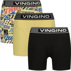 Vingino - Race - Boxershorts - Geel/Zwart - Set van 3