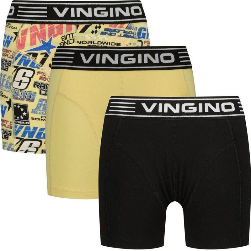 Vingino - Race - Boxershorts - Geel/Zwart - Set van 3