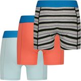 Vingino - Stripe - Boxershorts - Grijs Melange/Oranje/Lichtblauw - Set van 3