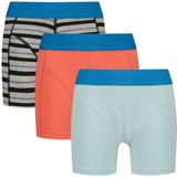 Vingino - Stripe - Boxershorts - Grijs Melange/Oranje/Lichtblauw - Set van 3