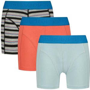 Vingino - Stripe - Boxershorts - Grijs Melange/Oranje/Lichtblauw - Set van 3