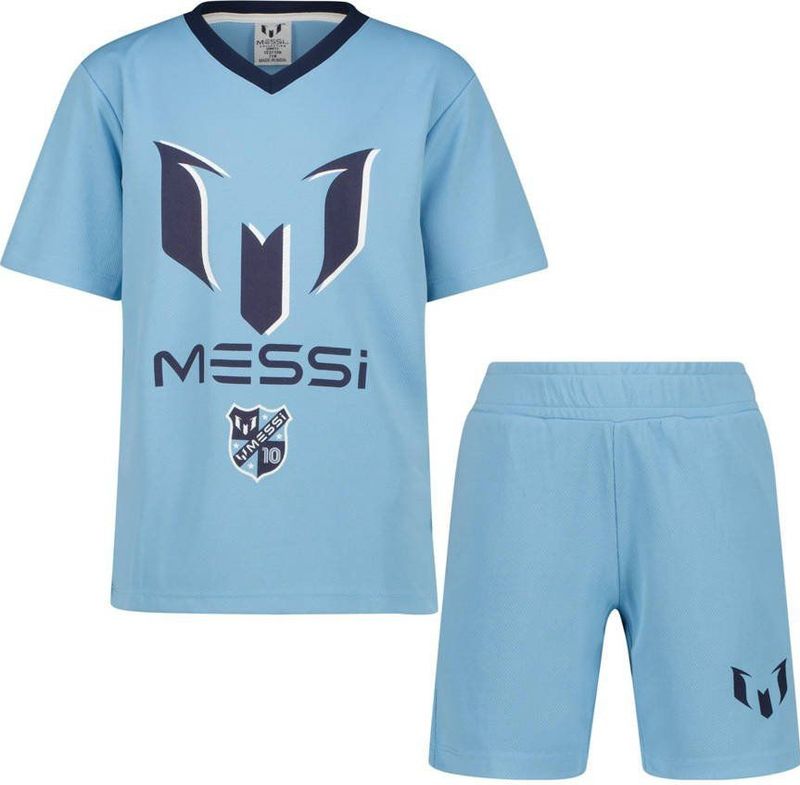 Messi - Jongensset - Lichtblauw - T-shirt met Korte Broek