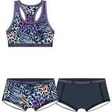 Vingino - Bh-top en 2 Shorts - Paars/Zwart - Meisjes Set - Stretchkatoen