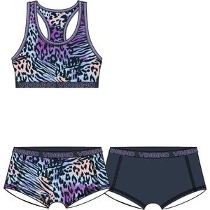 Vingino - Bh-top en 2 Shorts - Paars/Zwart - Meisjes Set - Stretchkatoen