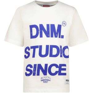 Vingino - T-shirt - Wit/Blauw - 100% Katoen