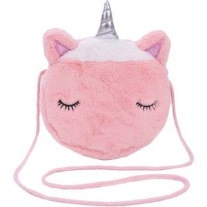 tas Eenhoorn roze fluffy schoudertas voor meisjes