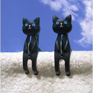 wasknijper - Kat - zwart - 2 stuks
