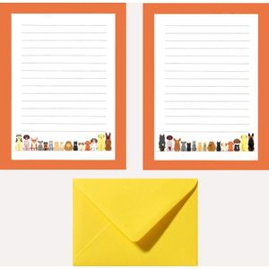 Aquarel enveloppenset, 160 stuks A5 aquarel briefpapier met envelop, kleurrijk briefpapier, gelinieerd met 60 stickers, set voor liefdesbrieven, brieven, uitnodigingen, wenskaarten