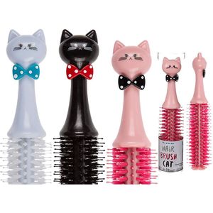ronde haarborstel Kat wit