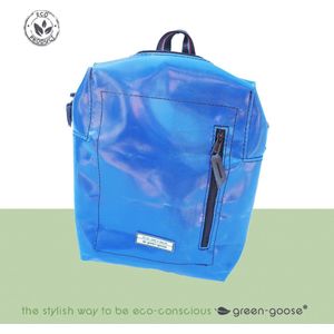green-goose® Kinder Rugzak Silnice | Blauw | Backpack Rugtas van Upcycled Vrachtwagenzeil | Stevig en Duurzaam | 23x33x8cm | Gerecycled Materiaal uit Europa