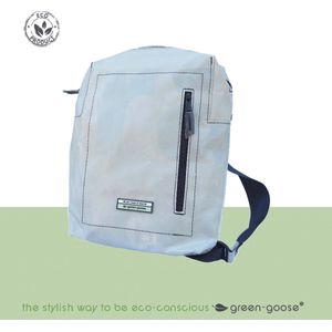 green-goose® Kinder Rugzak Silnice | Wit | Backpack Rugtas van Upcycled Vrachtwagenzeil | Stevig en Duurzaam | 23x33x8cm | Gerecycled Materiaal uit Europa