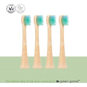 Sonicare Bamboe Opzetborstels voor Kinderen | 4 Stuks | Groen | Gepatenteerde Bio-based binnenkant, Bamboe buitenkant