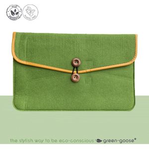 green-goose® Laptophoes 15"" | 36,5x26 cm | Groen | Voor Max 15"" Laptop of Tablet | Duurzaam Vilt