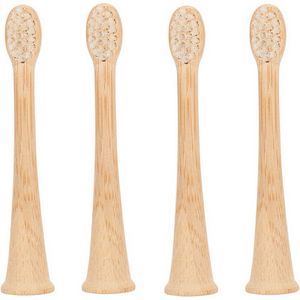 Sonicare Bamboe Opzetborstels voor Kinderen | 4 Stuks | Wit | Gepatenteerde Bio-based binnenkant, Bamboe buitenkant