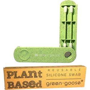 green-goose® Herbuikbaar Bio-based Wattenstaafje en Make-up Applicator | Groen
