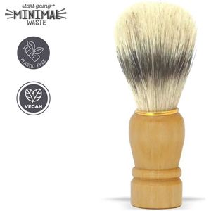 Houten Scheerkwast | Ingeolied Beukenhout | Syntethische Haren