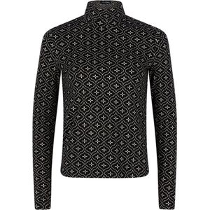 Lofty Manner - Aansluitend T-shirt - Grafische Print - Hoge Kraag - Lange Mouwen