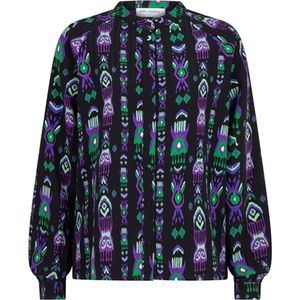 Lofty Manner - Blouse - Grafisch Patroon - Lange Mouwen - Ronde Hals