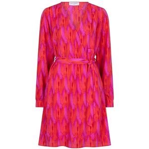 Lofty Manner - Roze Jurk met Lange Mouwen en V-Hals