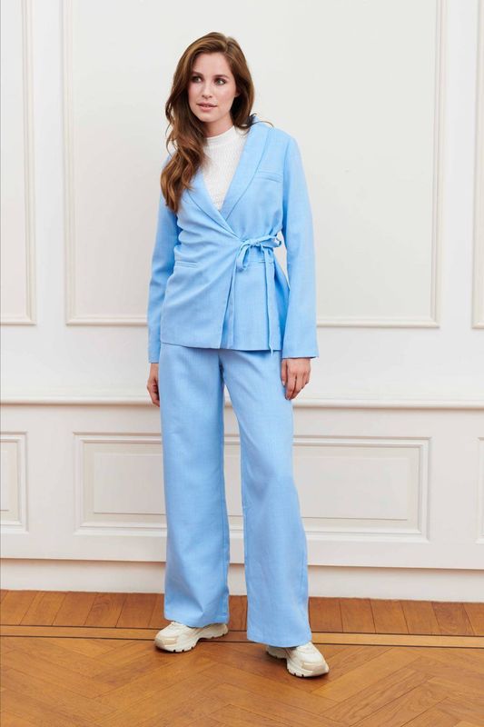 Lofty Manner - Straight Regular Waist Pantalon - Blauw