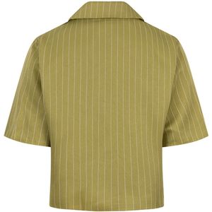 Lofty Manner Blazer - Groene Damesblazer met Korte Mouwen