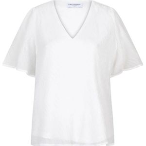 Lofty Manner - Top - Wit - Korte Mouwen - V-hals met Knoopsluiting