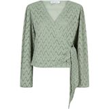 Lofty Manner - Top - Zwart - Lichte Stof - V-hals met Striksluiting