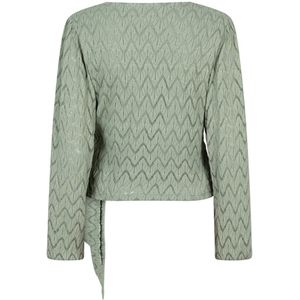 Lofty Manner - Top - Zwart - Lichte Stof - V-hals met Striksluiting