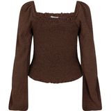 Lofty Manner - Blouse lange mouw - Donker bruin - QH13.1 Samira