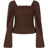Lofty Manner - Blouse lange mouw - Donker bruin - QH13.1 Samira