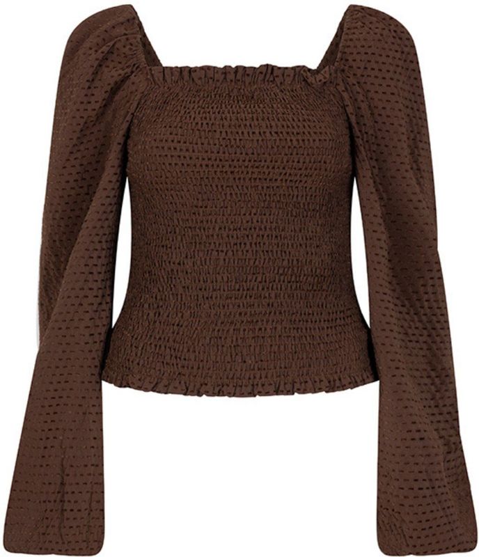 Lofty Manner - Blouse lange mouw - Donker bruin - QH13.1 Samira