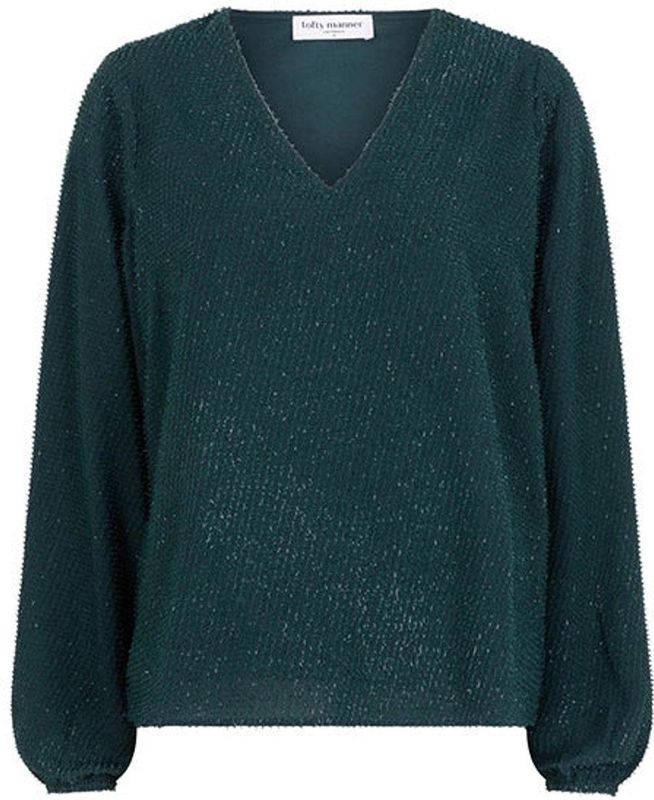 Lofty Manner - Blouse Madison - Groen - Met Lurexdetails