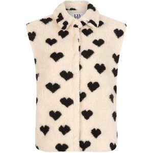Lofty Manner - Teddy Gilet - Ecru - Mouwloos - Knoopsluiting