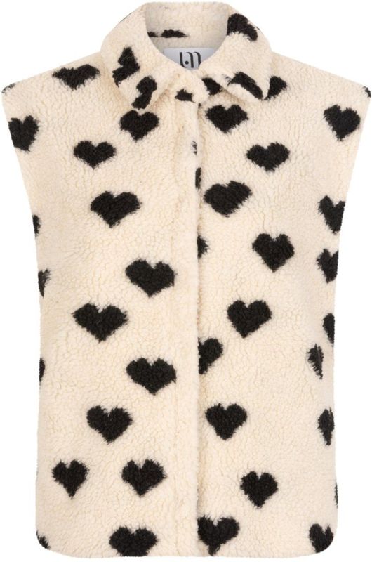 Lofty Manner - Teddy Gilet - Ecru - Mouwloos - Knoopsluiting