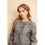 Lofty Manner Blouse Blouse Hedda Ql11 105 Leopard Print Dames Maat - XS