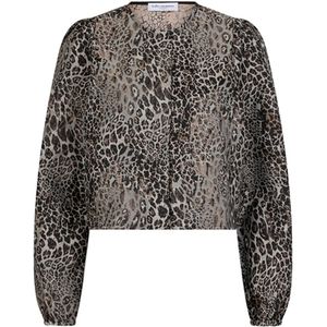 Lofty Manner Blouse Blouse Hedda Ql11 105 Leopard Print Dames Maat - XS