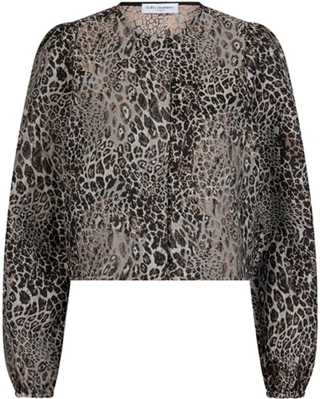 Lofty Manner Blouse Blouse Hedda Ql11 105 Leopard Print Dames Maat - XS