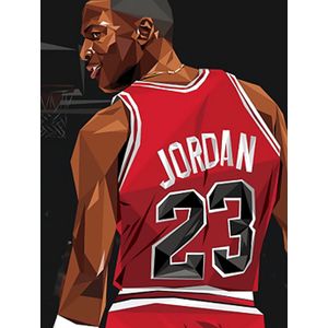 Allernieuwste.nl® Canvas Michael Jordan Superstar - Basketbal Topper - Sport - Kleur - 50 x 70 cm