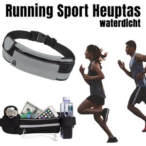 Lagloss® Running Sport Taille Tas Riem Heuptas Running Belt voor Mannen en Vrouwen - Waterdicht Verstelbaar Sport Bodypack - 70 cm - GRIJS