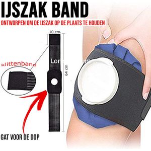 Allernieuwste.nl® Verstelbare IJszak Ice Pack Wrap Bevestingsriem - Handig, Herbruikbaar & Ademend - Houdt de IJszak op de plaats Klittenband - 64 x 10 cm