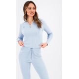 Black Bananas - Rib Hoodie - Blauw - 75% Katoen 25% Polyester