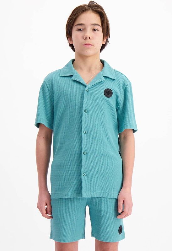 BLACK BANANAS - Overhemd - Aquablauw - 75% Polyester 25% Katoen