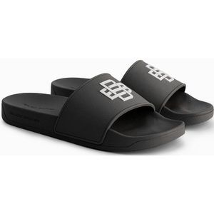 Black Bananas - Monogram Slides - Badslippers - Zwart - Logo in Wit