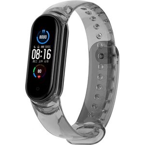 Xiaomi Mi Band 5 zon-verkleurend crystal bandje (zwart-transparant)
