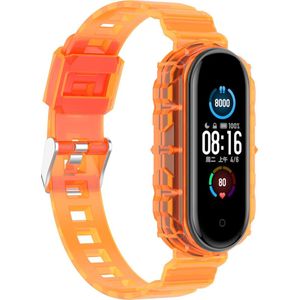 Xiaomi Mi Band 5 clear TPU bandje (transparant-oranje)