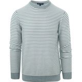 Suitable Respect Trui Otto Groen Streep - Maat XL - Heren - Sweater