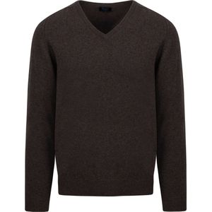 William Lockie V-Hals Lamswol Driftwood - Heren - Pullovers